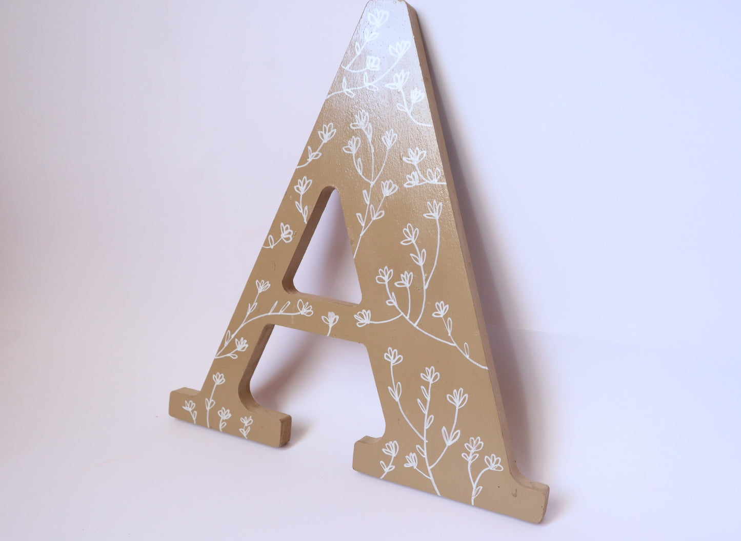 flower painted decor wooden letter