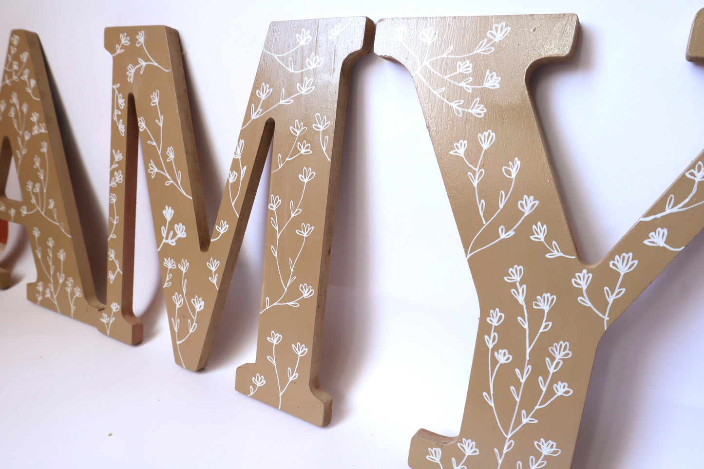 flower painted decor wooden letter